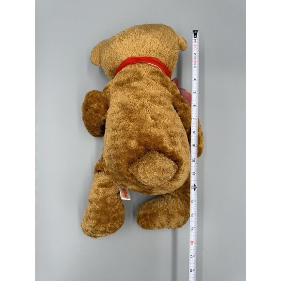 PBC International Brown Sitting Teddy Bear W/ Red Ribbon Bow Tie - Picture 6 of 8